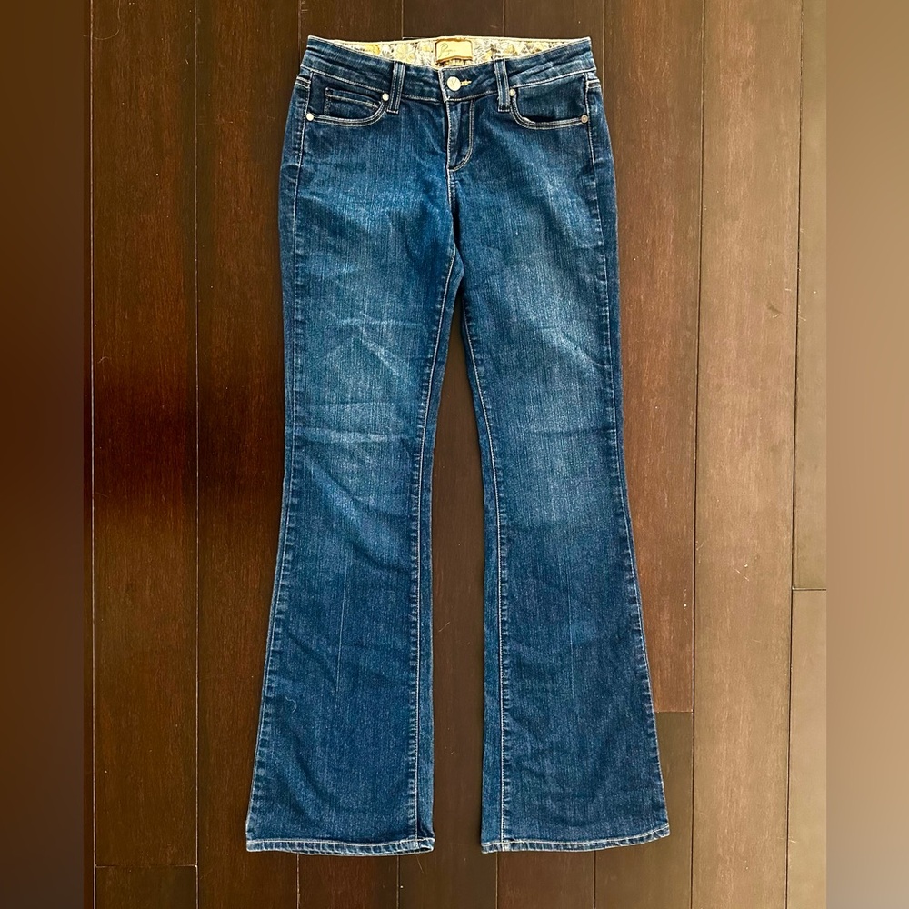 Vintage Paige Dark Wash Denim Bootleg Flare Ankle Jeans Size 26